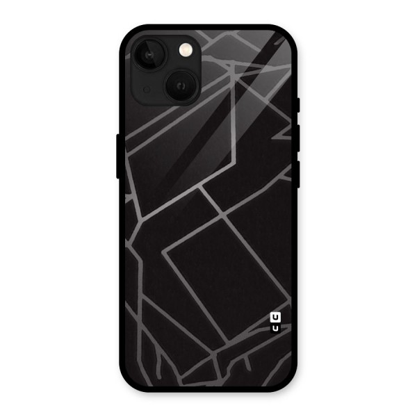 Silver Angle Design Glass Back Case for iPhone 13