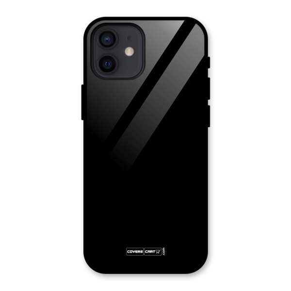 Simple Black Glass Back Case for iPhone 12