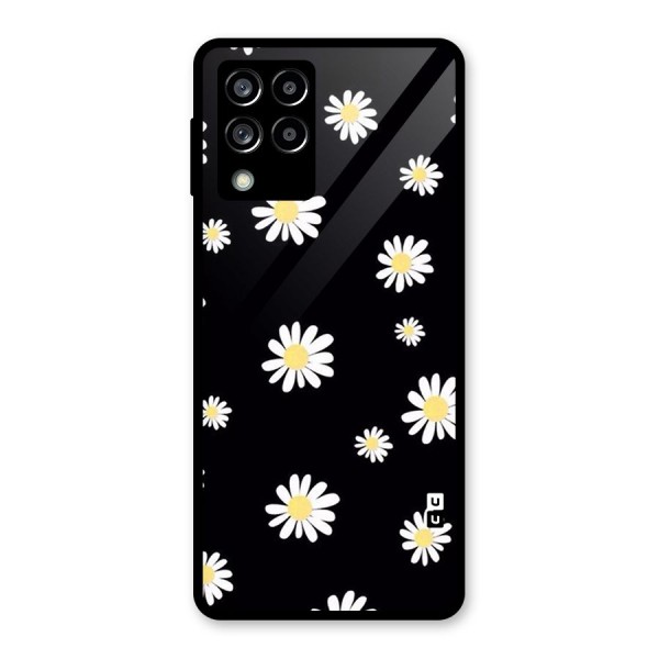 Simple Sunflowers Pattern Glass Back Case for Galaxy M53 5G