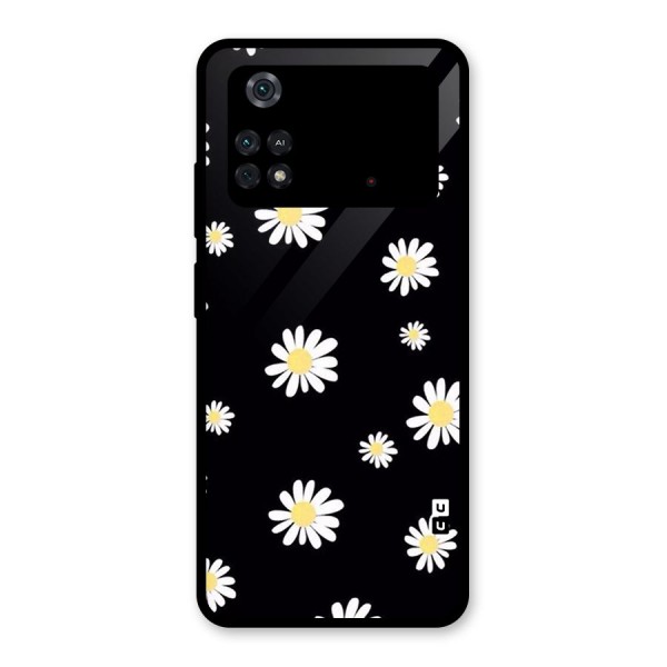 Simple Sunflowers Pattern Glass Back Case for Poco M4 Pro 4G