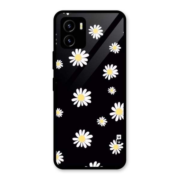 Simple Sunflowers Pattern Glass Back Case for Vivo Y15s