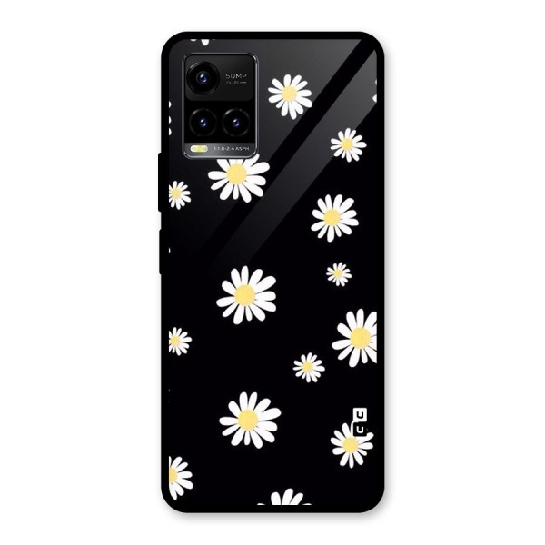 Simple Sunflowers Pattern Glass Back Case for Vivo Y21 2021