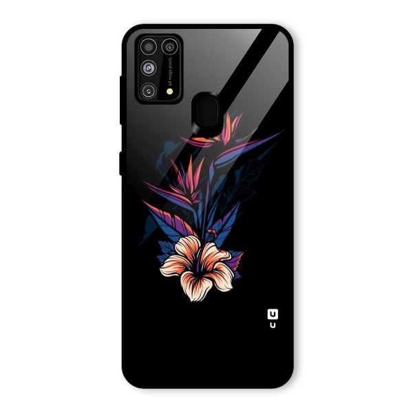 Single Painted Flower Glass Back Case for Galaxy F41