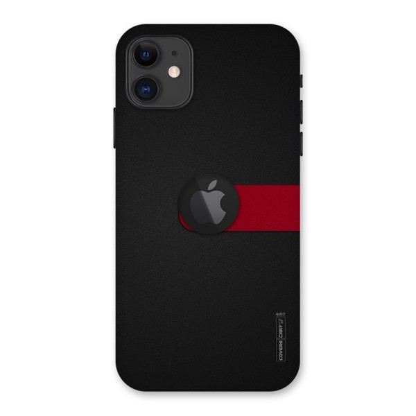 Single Red Stripe Back Case for iPhone 11 Logo Cut