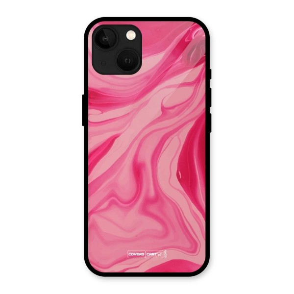 Sizzling Pink Marble Texture Glass Back Case for iPhone 13