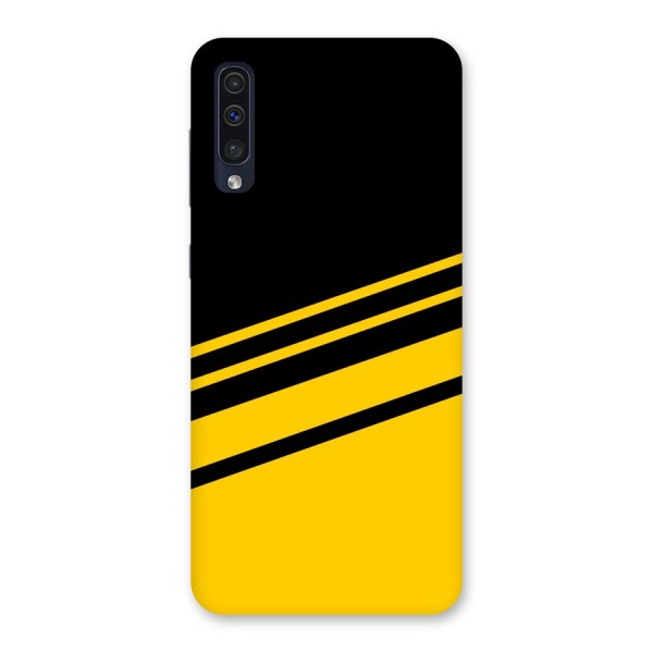 Slant Yellow Stripes Back Case for Galaxy A50