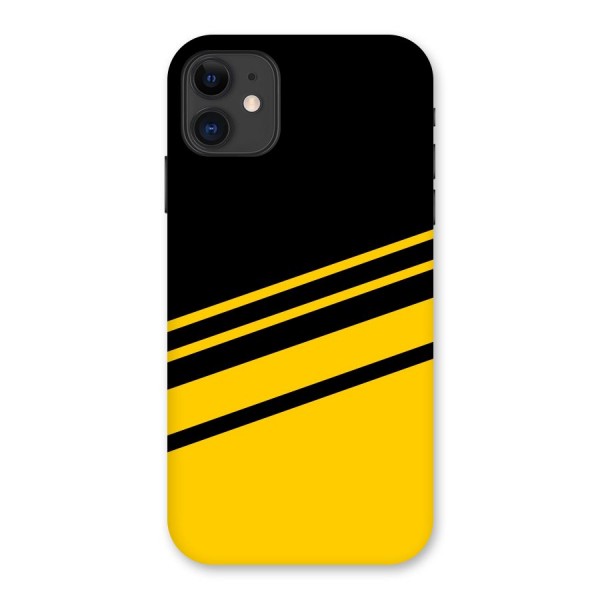Slant Yellow Stripes Back Case for iPhone 11