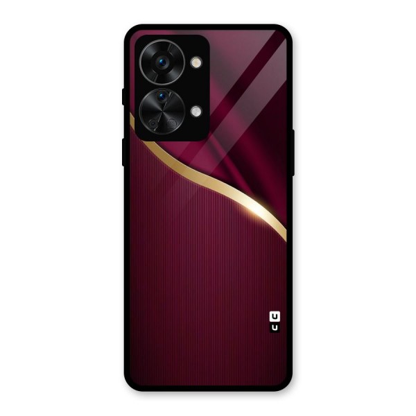 Smooth Maroon Glass Back Case for OnePlus Nord 2T
