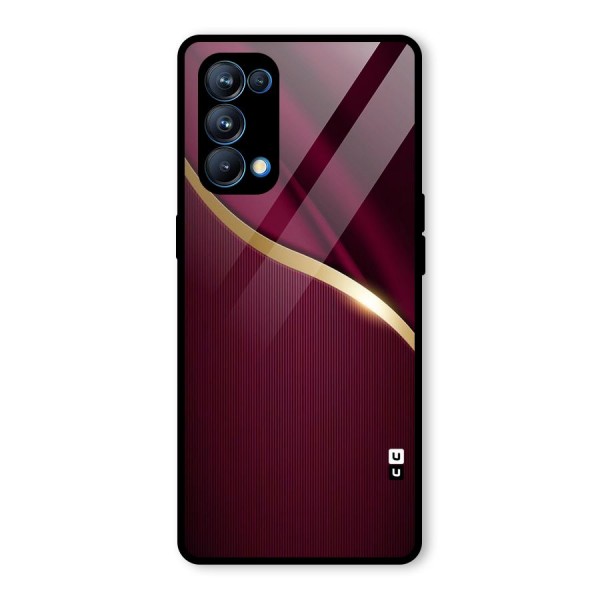 Smooth Maroon Glass Back Case for Oppo Reno5 Pro 5G