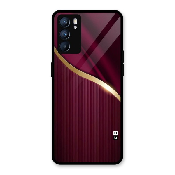 Smooth Maroon Glass Back Case for Oppo Reno6 5G