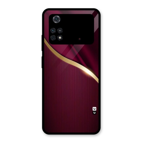 Smooth Maroon Glass Back Case for Poco M4 Pro 4G