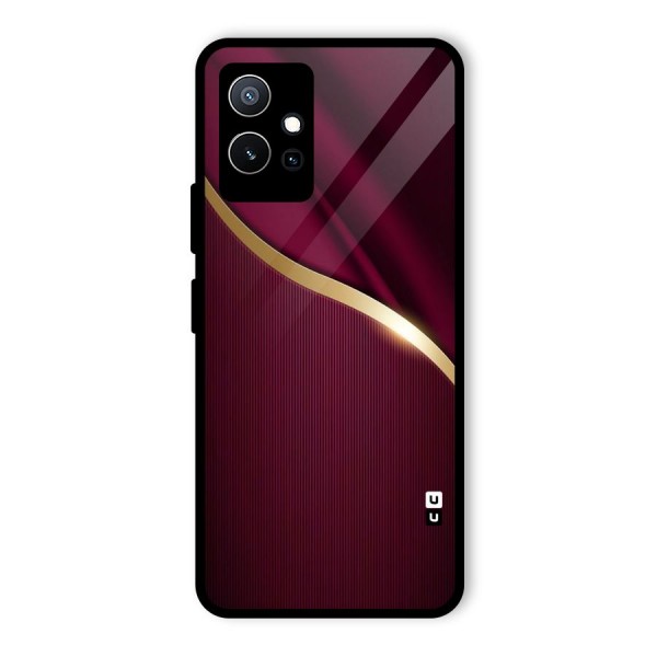 Smooth Maroon Glass Back Case for Vivo T1 5G