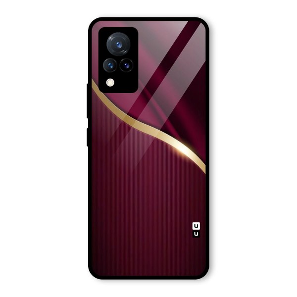 Smooth Maroon Glass Back Case for Vivo V21 5G