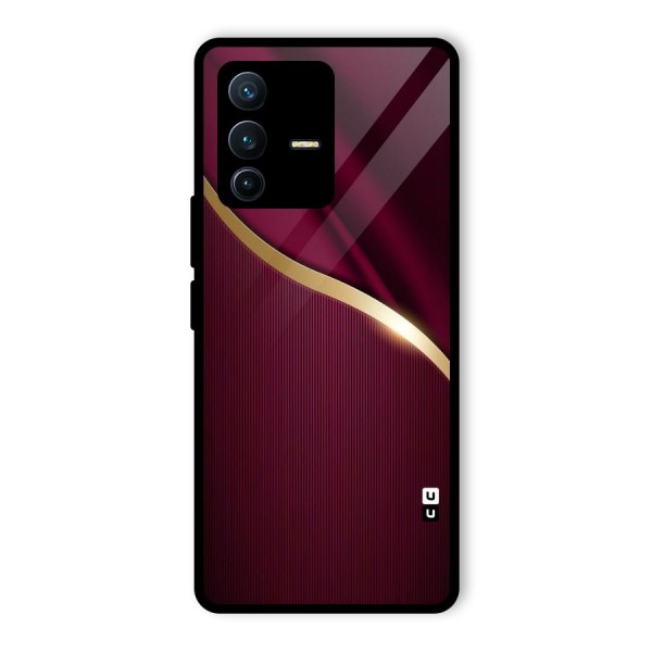 Smooth Maroon Glass Back Case for Vivo V23 Pro