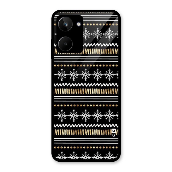 Snowflakes Gold Glass Back Case for Realme 10