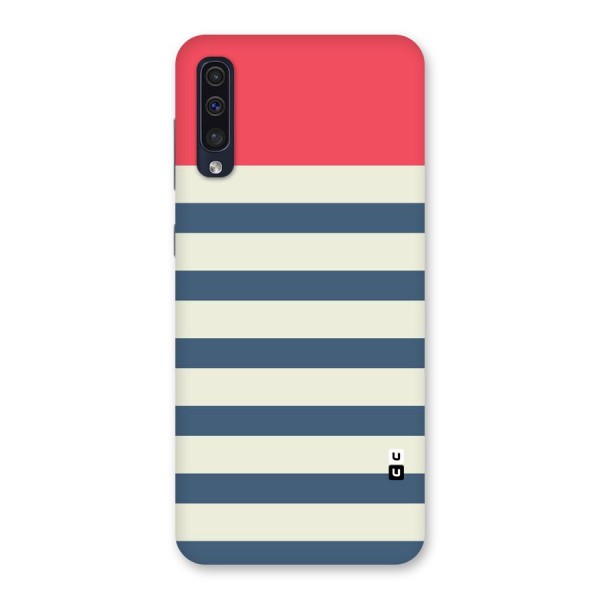 Solid Orange And Stripes Back Case for Galaxy A50