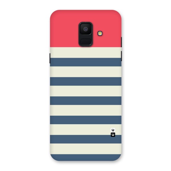 Solid Orange And Stripes Back Case for Galaxy A6 (2018)