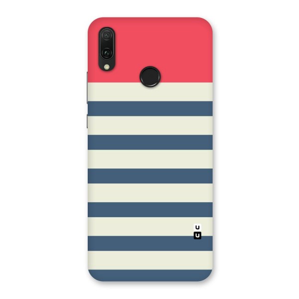 Solid Orange And Stripes Back Case for Huawei Y9 (2019)