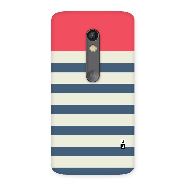 Solid Orange And Stripes Back Case for Moto X Play