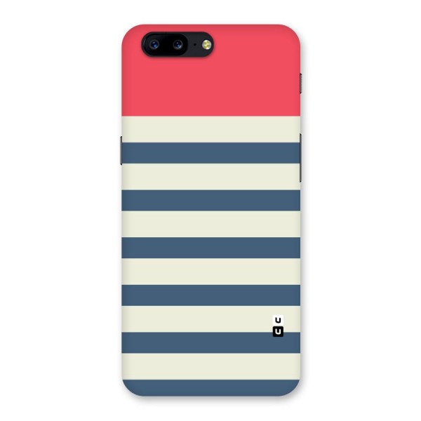 Solid Orange And Stripes Back Case for OnePlus 5