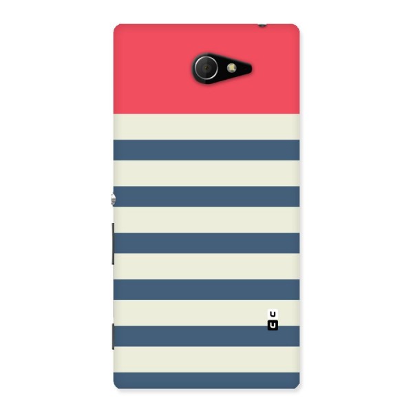 Solid Orange And Stripes Back Case for Sony Xperia M2