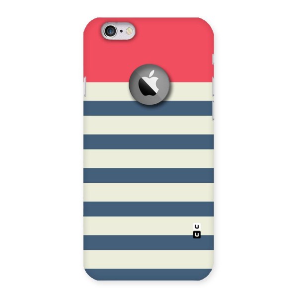 Solid Orange And Stripes Back Case for iPhone 6 Logo Cut