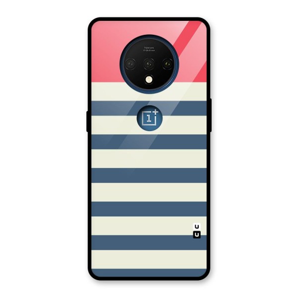 Solid Orange And Stripes Glass Back Case for OnePlus 7T