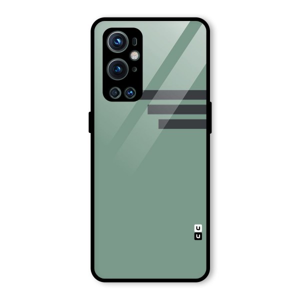 Solid Sports Stripe Glass Back Case for OnePlus 9 Pro