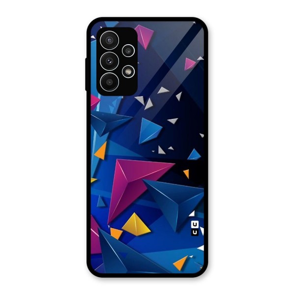 Space Colored Triangles Glass Back Case for Galaxy A23