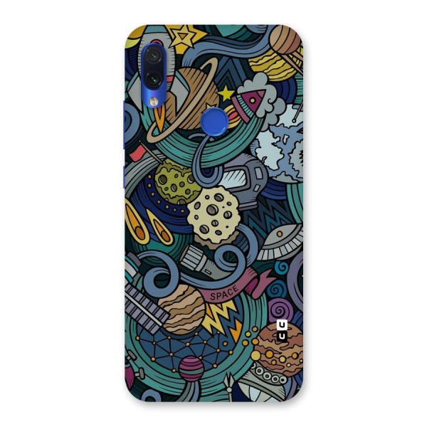 Space Pattern Blue Back Case for Redmi Note 7
