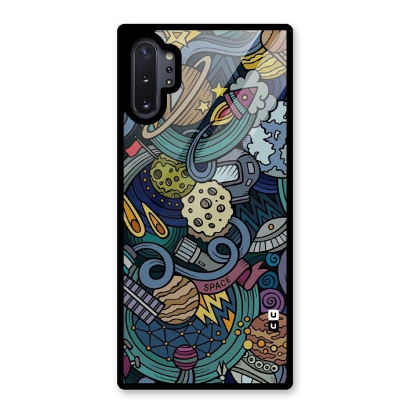 Space Pattern Blue Glass Back Case for Galaxy Note 10 Plus
