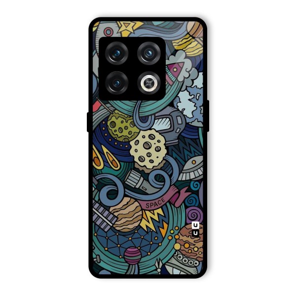 Space Pattern Blue Glass Back Case for OnePlus 10 Pro 5G