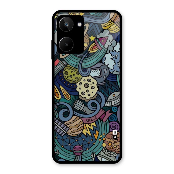 Space Pattern Blue Glass Back Case for Realme 10