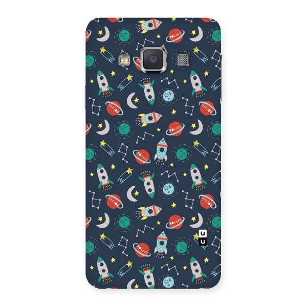 Space Rocket Pattern Back Case for Galaxy A3