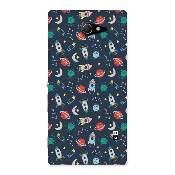 Space Rocket Pattern Back Case for Sony Xperia M2