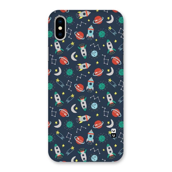 Space Rocket Pattern Back Case for iPhone X