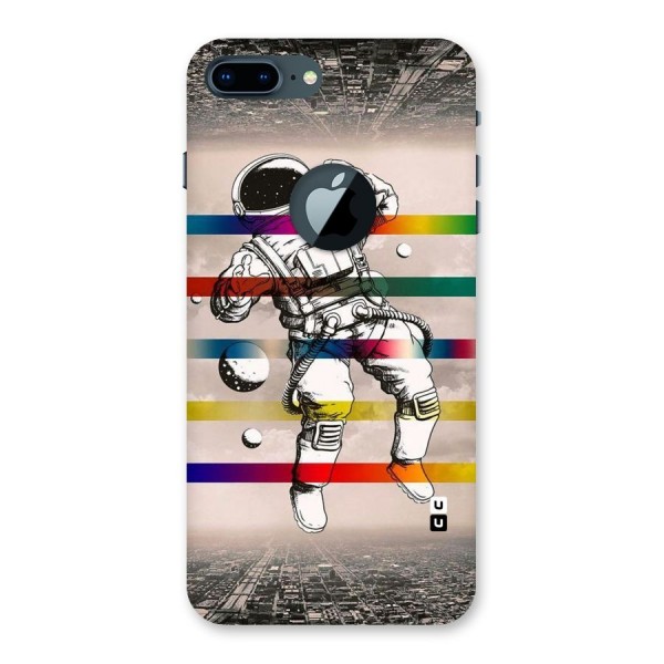 Spaceman Rainbow Stripes Back Case for iPhone 7 Plus Logo Cut