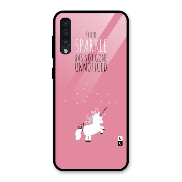 Sparkle Not Unnoticed Glass Back Case for Galaxy A50