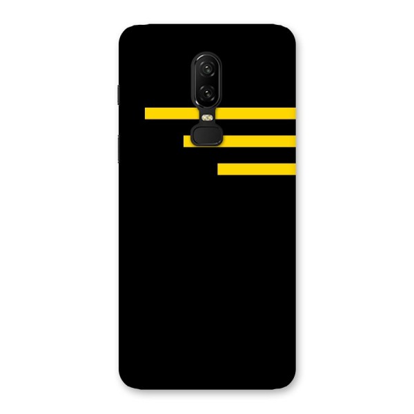 Sports Yellow Stripes Back Case for OnePlus 6