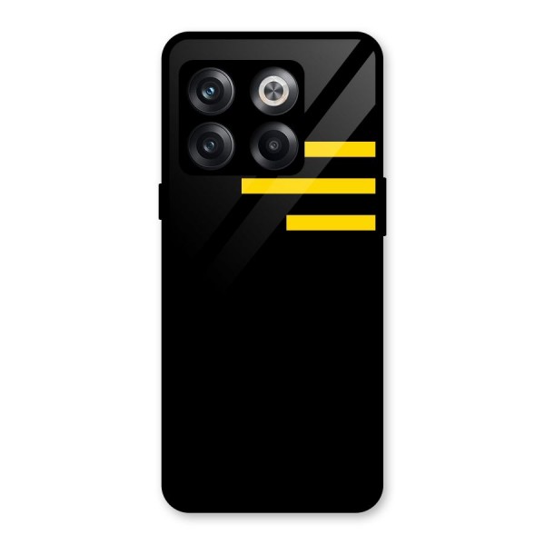 Sports Yellow Stripes Glass Back Case for OnePlus 10T