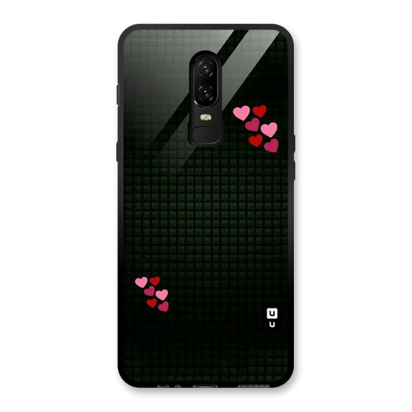 Square and Hearts Glass Back Case for OnePlus 6