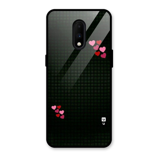 Square and Hearts Glass Back Case for OnePlus 7