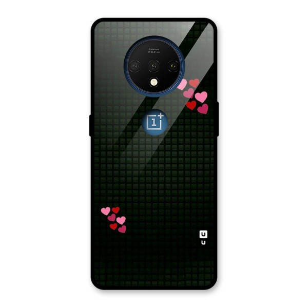 Square and Hearts Glass Back Case for OnePlus 7T