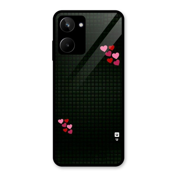 Square and Hearts Glass Back Case for Realme 10