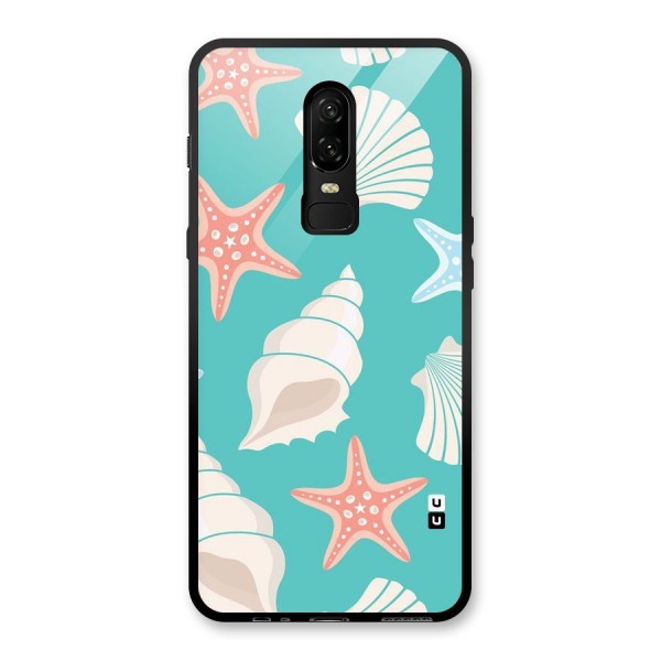 Starfish Sea Shell Glass Back Case for OnePlus 6