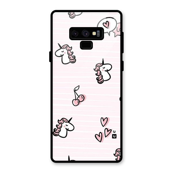 Strawberries And Unicorns Glass Back Case for Galaxy Note 9