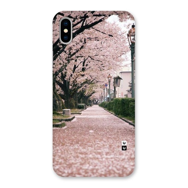 Street In Pink Flowers Back Case for iPhone X