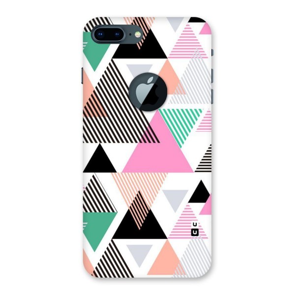 Stripes Abstract Colors Back Case for iPhone 7 Plus Logo Cut