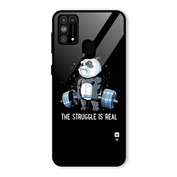 Struggle is Real Panda Glass Back Case for Galaxy F41