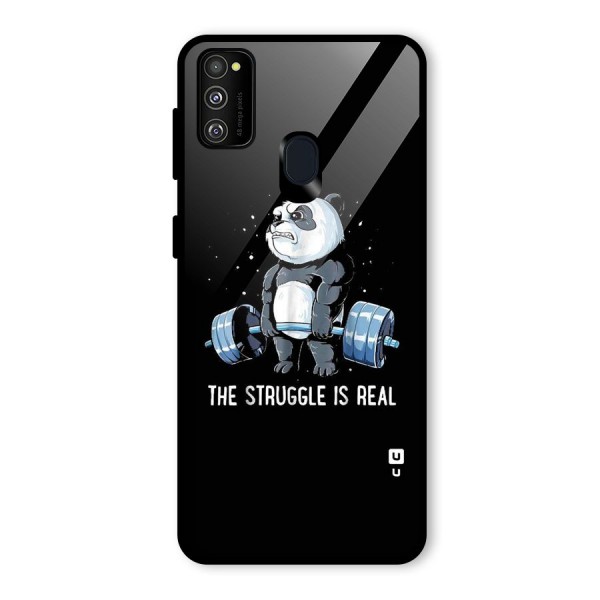 Struggle is Real Panda Glass Back Case for Galaxy M21